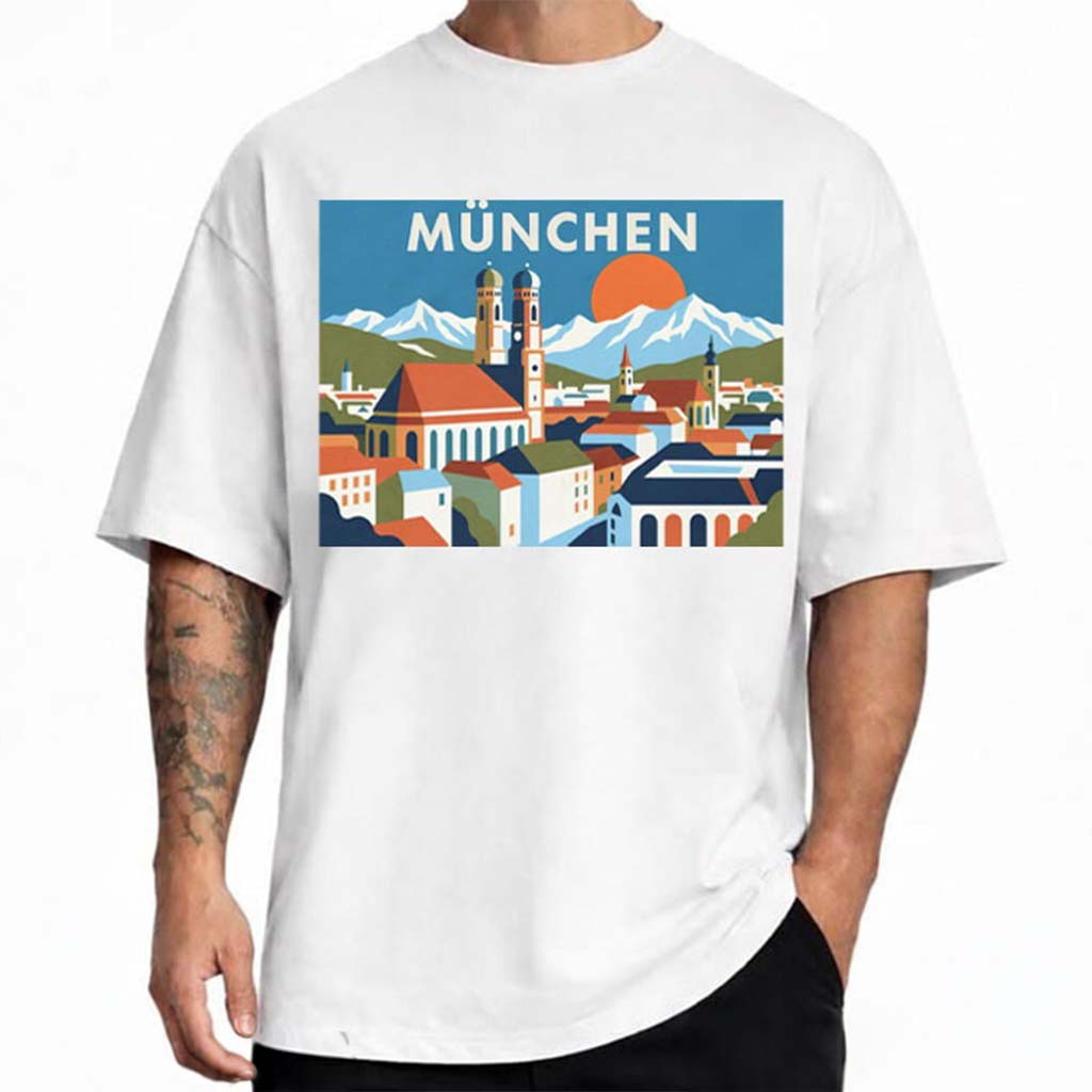 Munich Frauenkirche Bavarian Travel Poster T-Shirt Birthday Present For Husband - Kdjoy Munich Frauenkirche Bavarian Travel Poster T-Shirt Birthday Present For Husband - Kdjoy