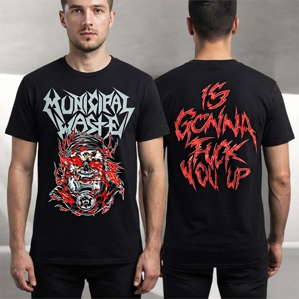 Municipal Waste Mutant Skull Shirt Summer Of Shove European Tour 2026 Tee Municipal Waste Merch - Kdjoy