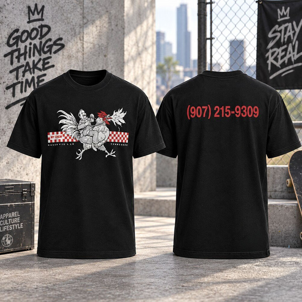 My Chemical Romance Merch Nashville Tour 2026 Fire Breathing Rooster Shirt MCR Fans Gifts - Kdjoy