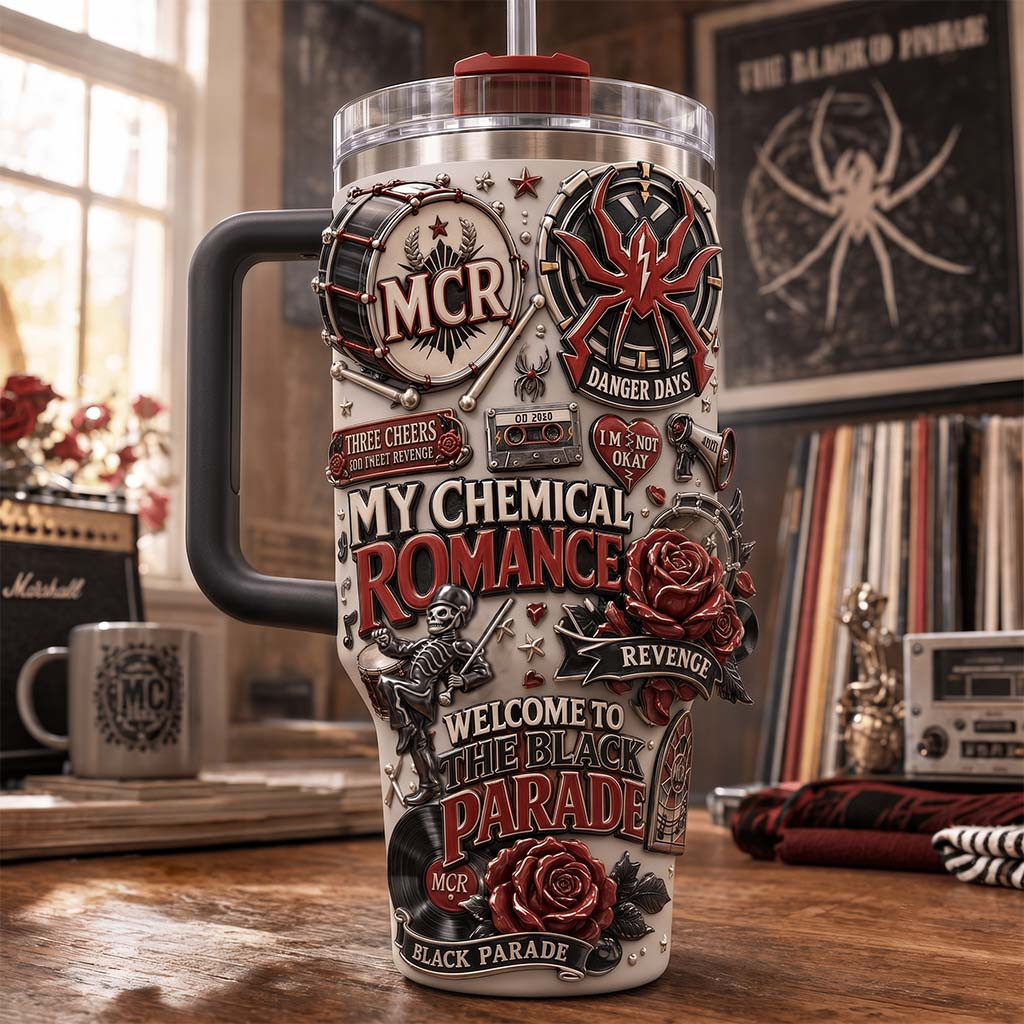 My Chemical Romance Merch Welcome To The Black Parade Tumbler Presents For Music Lovers - Kdjoy