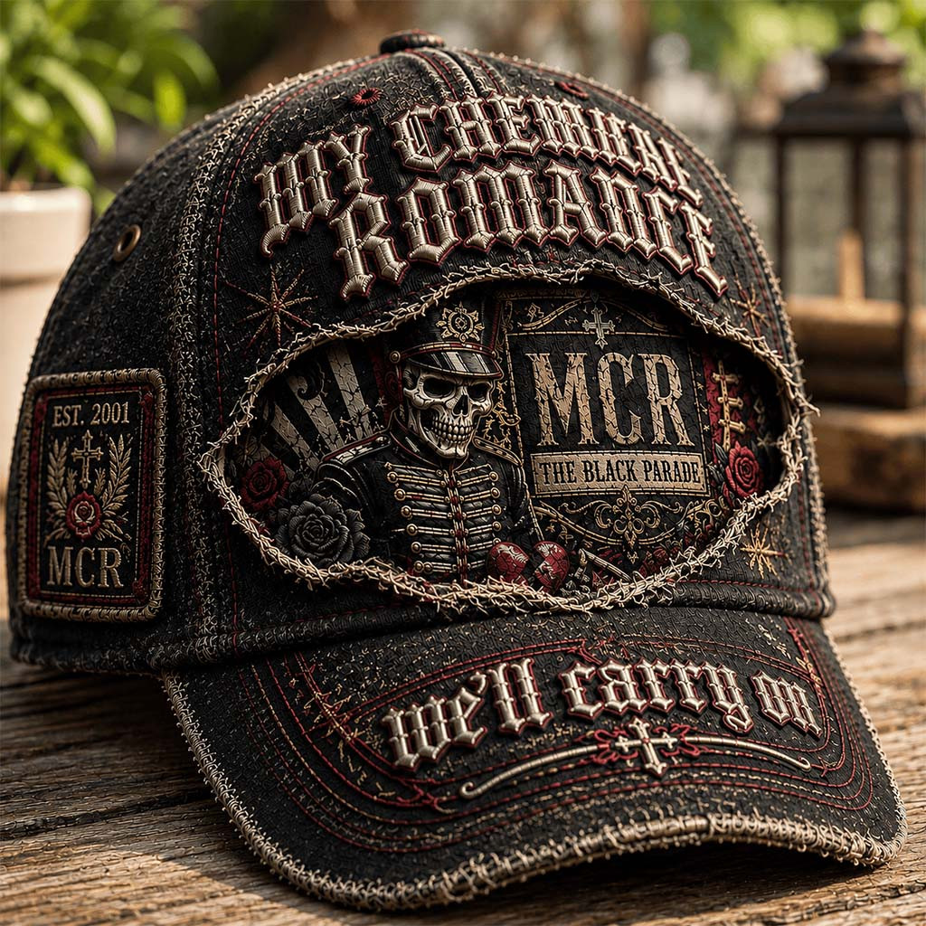 My Chemical Romance The Black Parade Hat We'll Carry On Vintage Cap MCR Merch Gift For Band Fan - Kdjoy