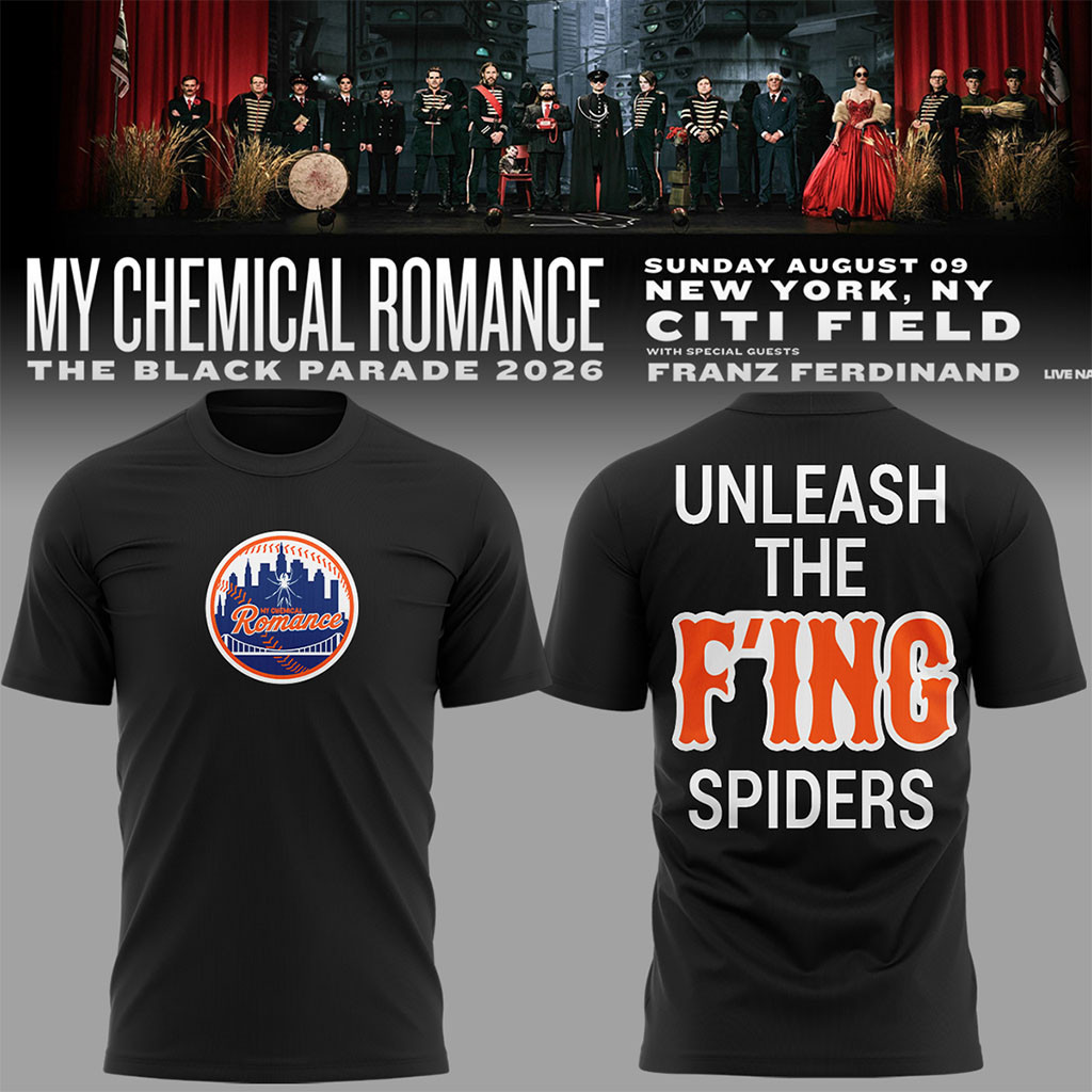 My Chemical Romance x New York Mets Merch The Black Parade Tour 2026 T-Shirt Gifts For Fans