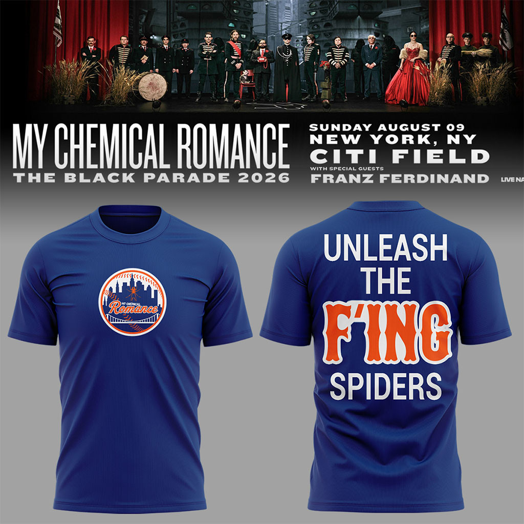 My Chemical Romance x NY Mets Merch The Black Parade Tour 2026 Shirt Unleash The Fing Spiders My Chemical Romance x NY Mets Merch The Black Parade Tour 2026 Shirt Unleash The Fing Spiders