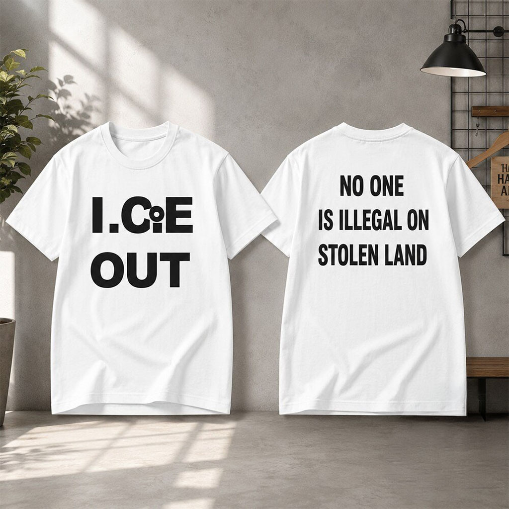N3on Ryan Garcia Ice Out No One Is Illegal On Stolen Land Shirt Anti ICE Clothing - Kdjoy N3on Ryan Garcia Ice Out No One Is Illegal On Stolen Land Shirt Anti ICE Clothing - Kdjoy