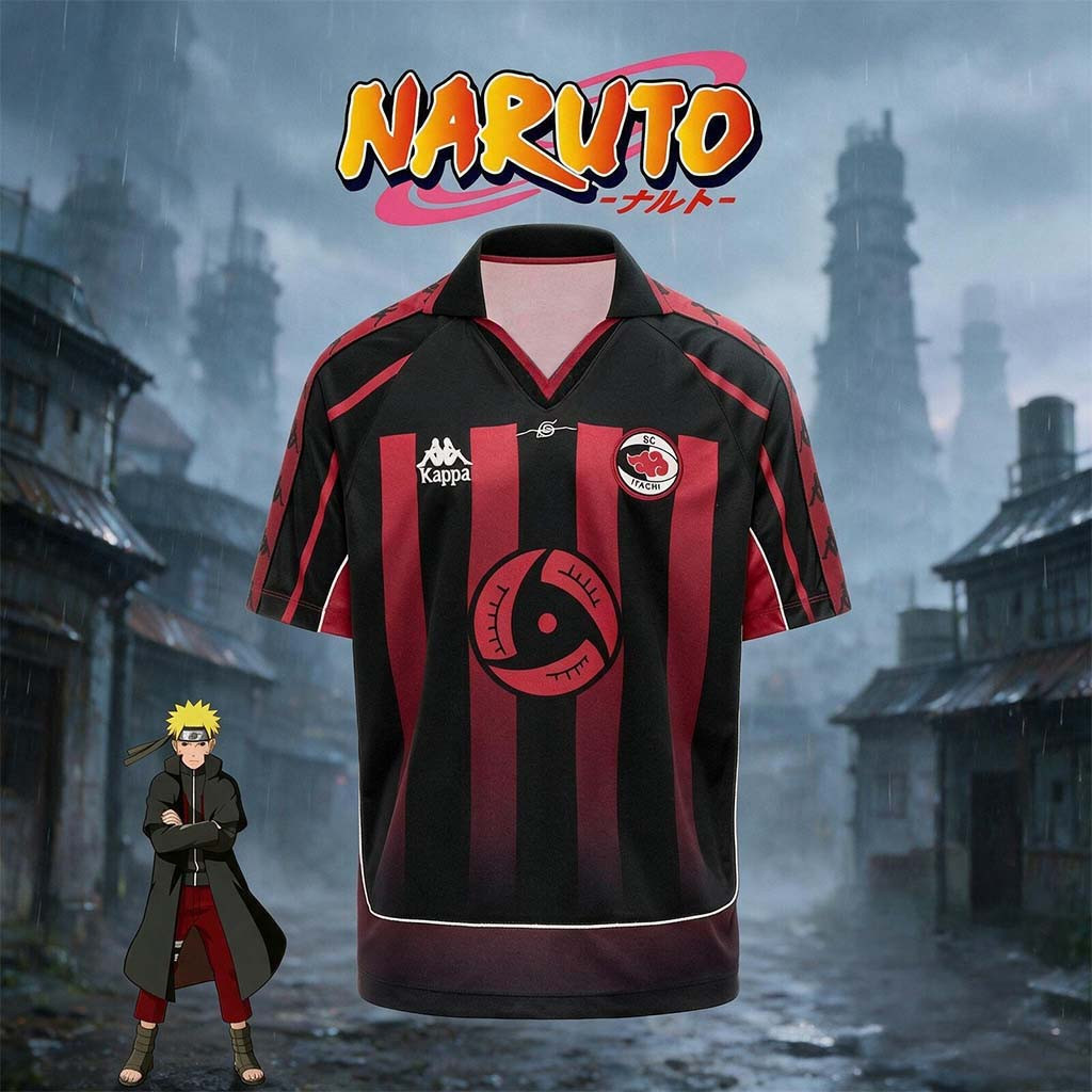 Naruto Akatsuki X Kappa V-Neck Jersey Shirt 2026 Naruto Merch Gift For Anime Fans - Kdjoy