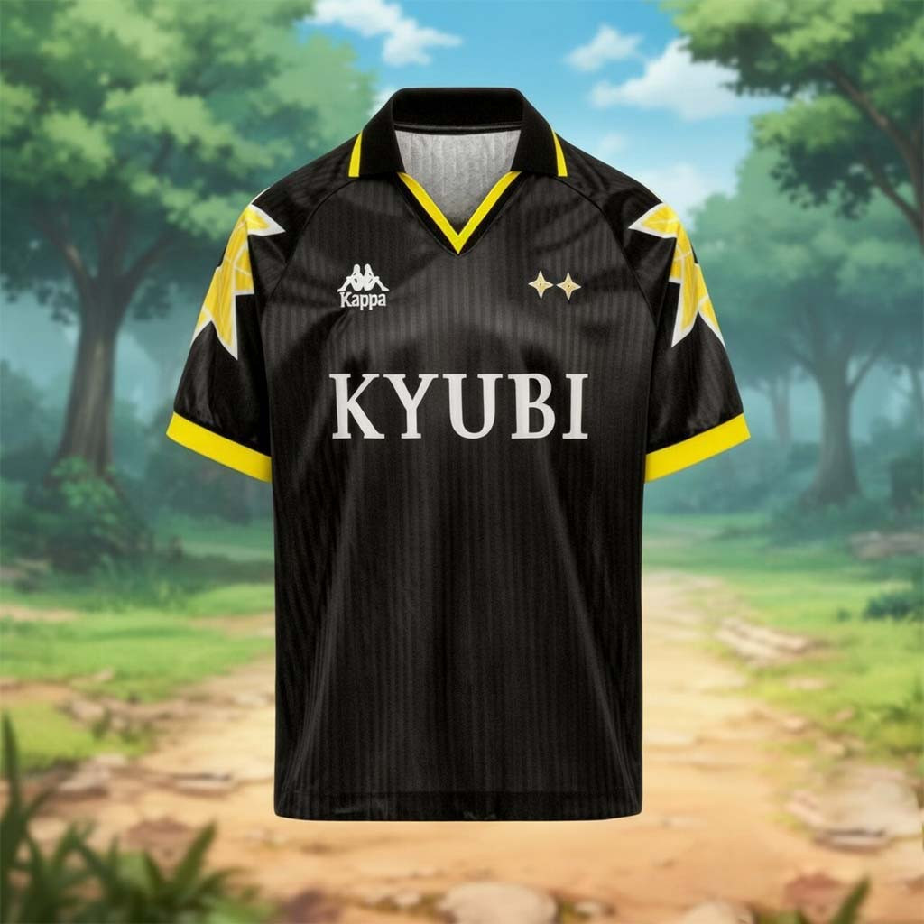 Naruto Kyubi X Kappa V-Neck Jersey Shirt Naruto Merch Unique Gifts For Brothers - Kdjoy