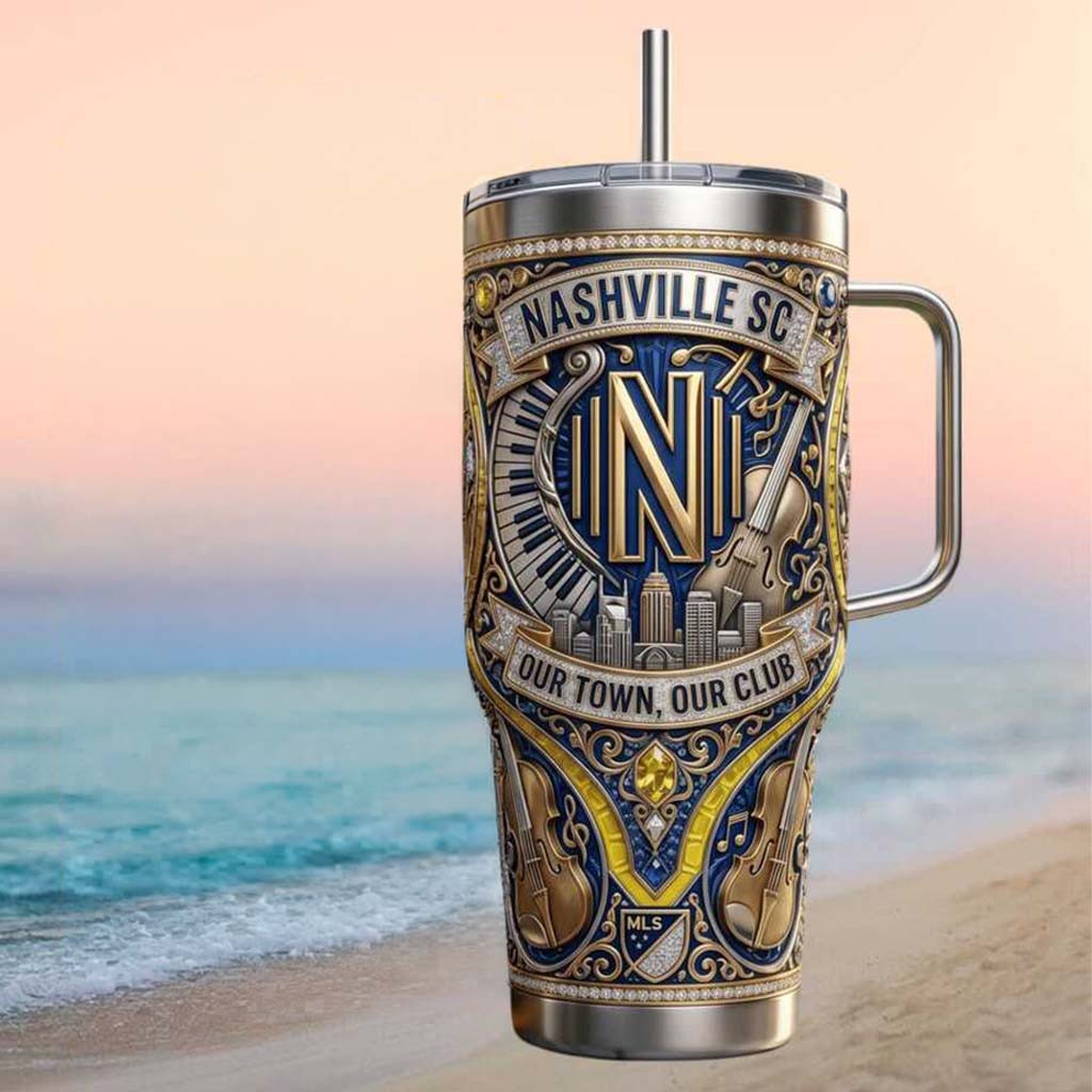 Nashville SC Our Town Our Club Gold Edition Soccer Steel Tumbler Nashville SC Merch Him Gifts - Kdjoy