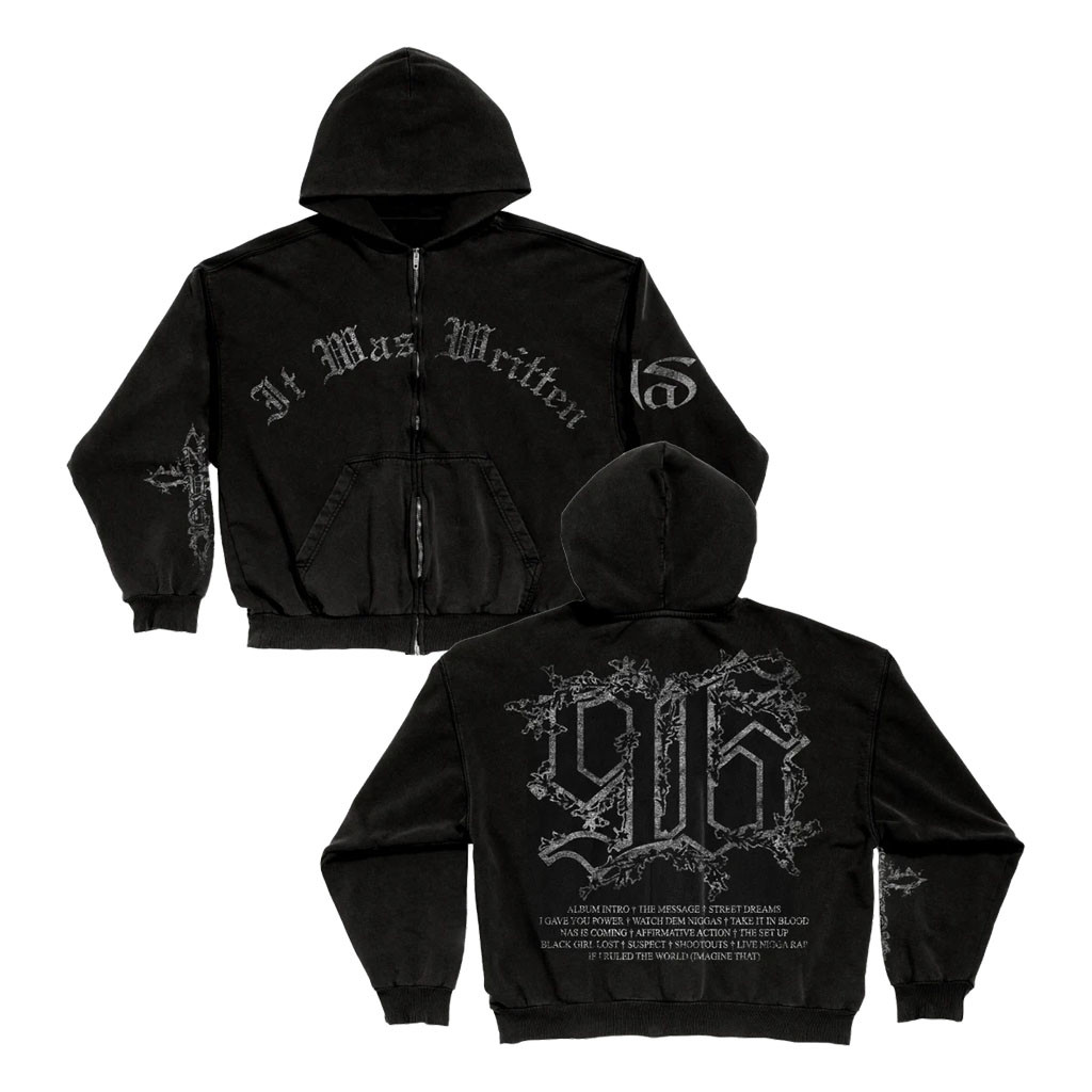 Nasir Jones Merch 2026 It Was Written Crackle Screenprint Zip Hoodie Gift For Rapper Fans - Kdjoy Nasir Jones Merch 2026 It Was Written Crackle Screenprint Zip Hoodie Gift For Rapper Fans - Kdjoy