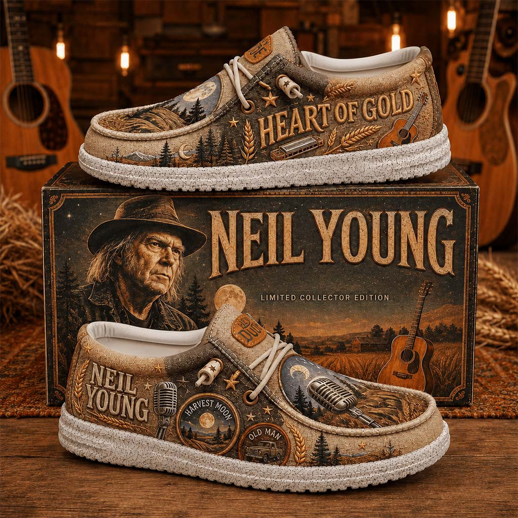 Neil Young Heart Of God Shoes Neil Young Merch Present For Country Fans - Kdjoy