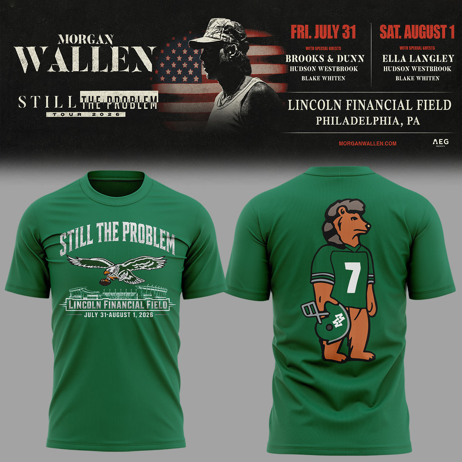New Eagles X MW Live At Lincoln Financial Field Shirt Morgan Wallen Merch Still The Problem Tee - Kdjoy