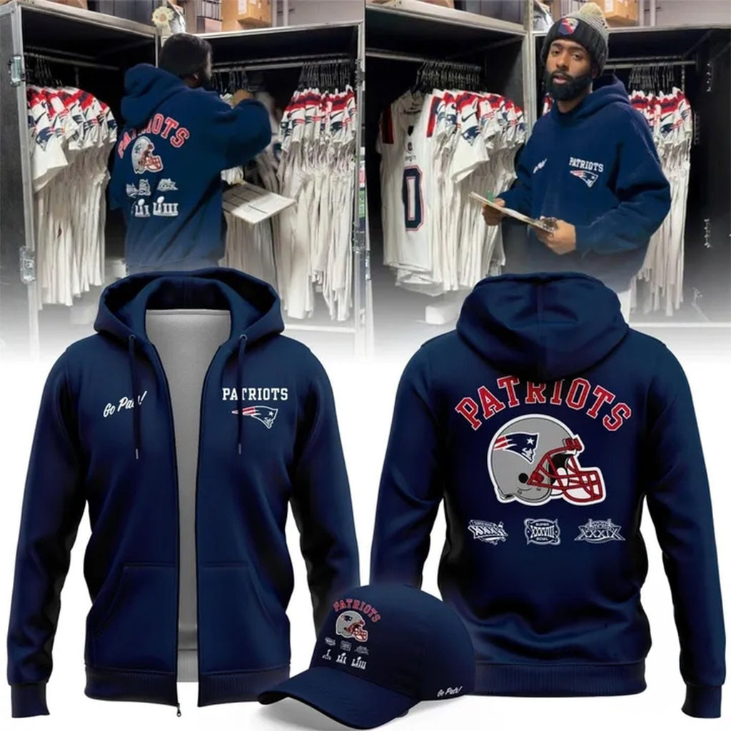 New England Patriots 2026 Football New Uniform Zip Hoodie Patriots Game Day Attire Gifts - Kdjoy New England Patriots 2026 Football New Uniform Zip Hoodie Patriots Game Day Attire Gifts - Kdjoy