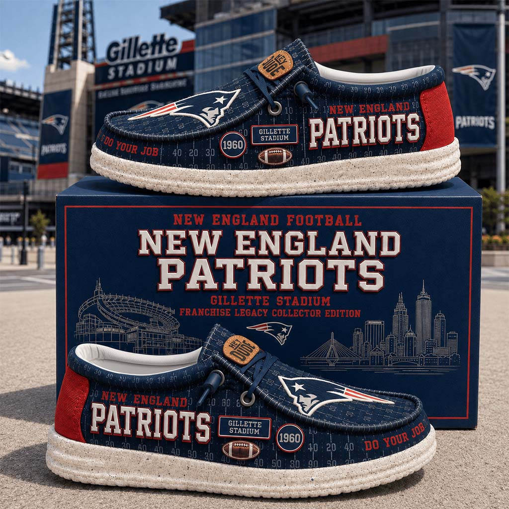 New England Patriots Gillette Stadium Shoes 2026 NE Patriots Merch Gift For Football Lovers - Kdjoy