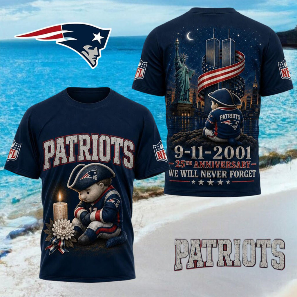 New England Patriots Mascot 9 11 Anniversary Shirt We Will Never Forget Tee NE Patriots Merch - Kdjoy