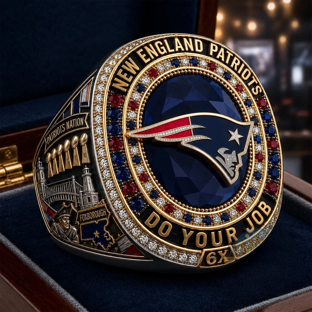 New England Patriots Six-Time Champions Do Your Job Ring NE Patriots Merch Football Fan Gifts - Kdjoy