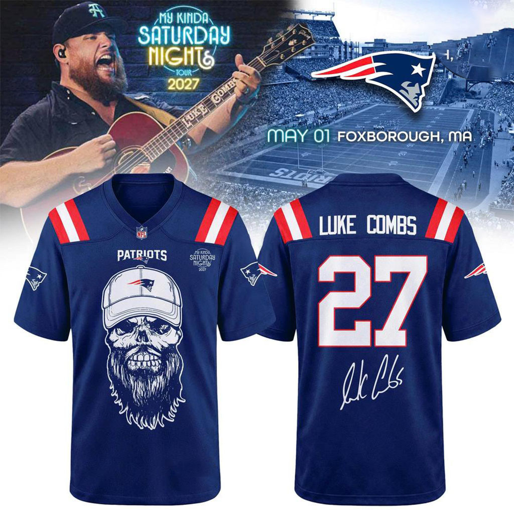 New England Patriots X Luke Combs Merch My Kinda Saturday Night Tour 2027 Jersey Gift For Fans - Kdjoy