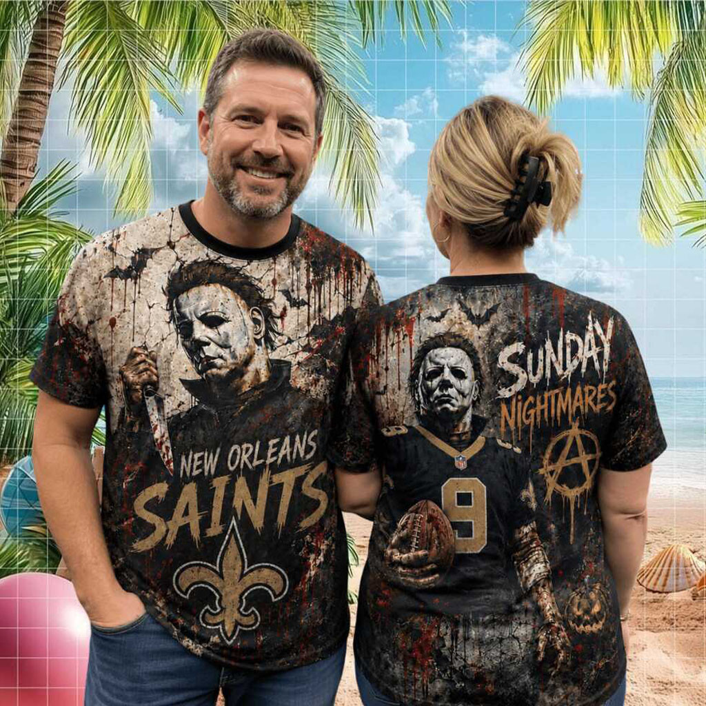 New Orleans Saints Michael Myers Sunday Nightmares Horror Shirt NO Saints Merch Fan Gifts - Kdjoy New Orleans Saints Michael Myers Sunday Nightmares Horror Shirt NO Saints Merch Fan Gifts - Kdjoy