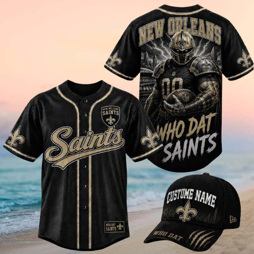 New Orleans Saints Muscle Knight Player Who Dat Baseball Jersey New Orleans Football Merch