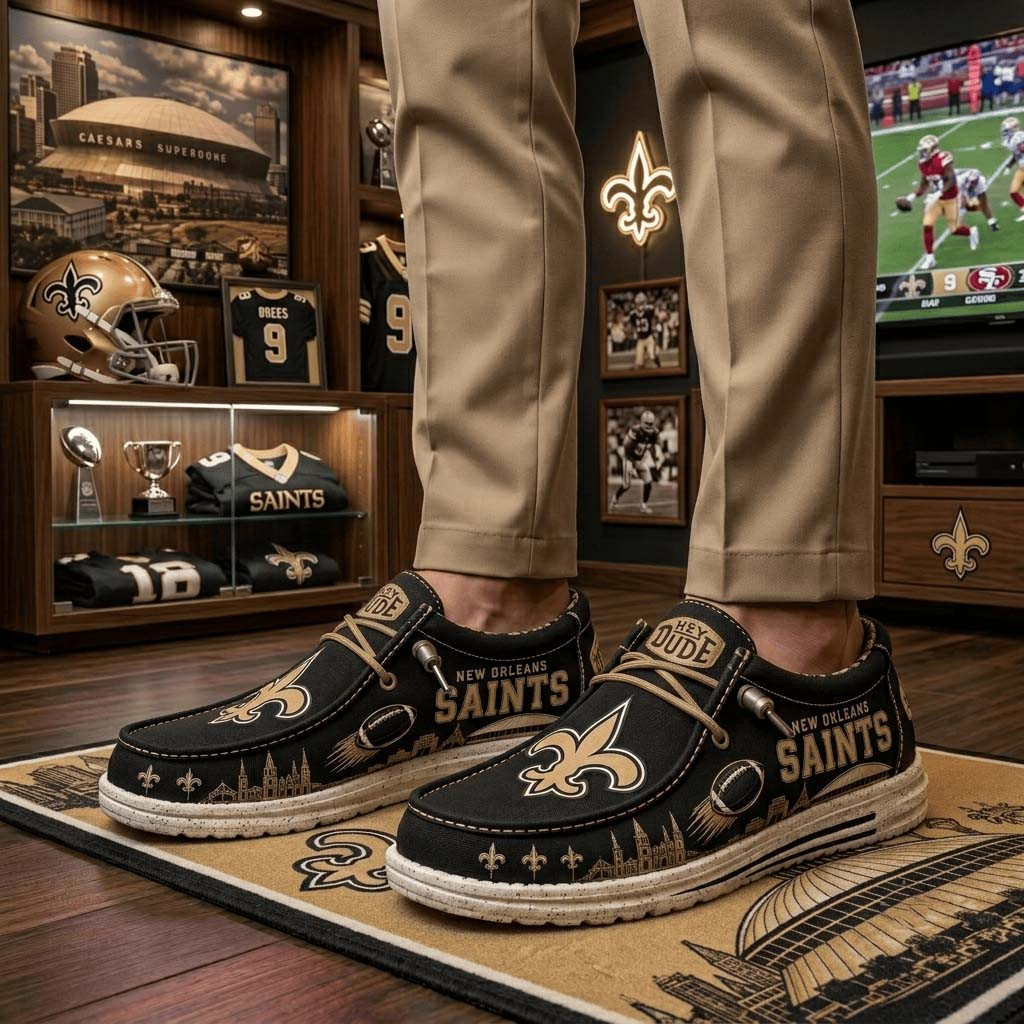 New Orleans Saints Shoes Game Day Gear NO Saints Merch Best Gift For Football Lovers - Kdjoy New Orleans Saints Shoes Game Day Gear NO Saints Merch Best Gift For Football Lovers - Kdjoy