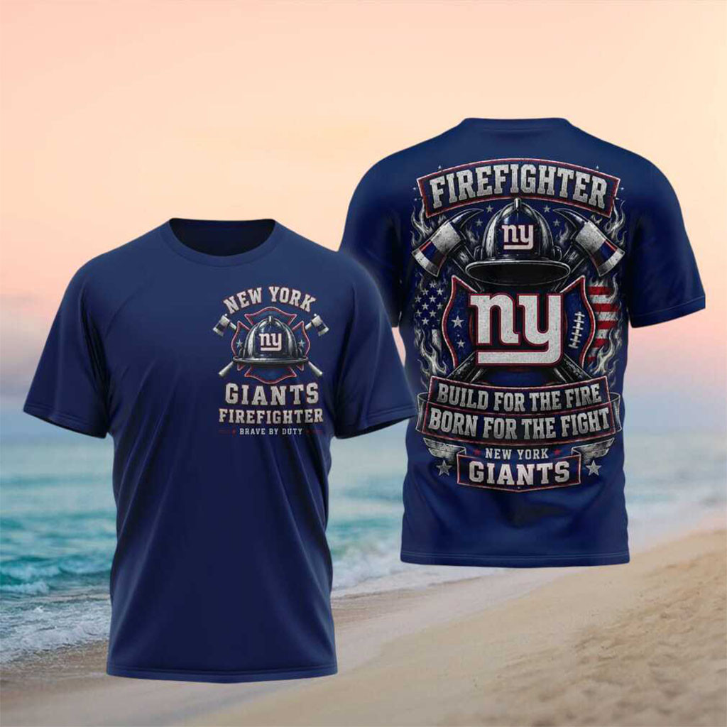 New York Giants Firefighter Axes And Flames Shirt NY Giants Merch Firefighter Gift Ideas - Kdjoy