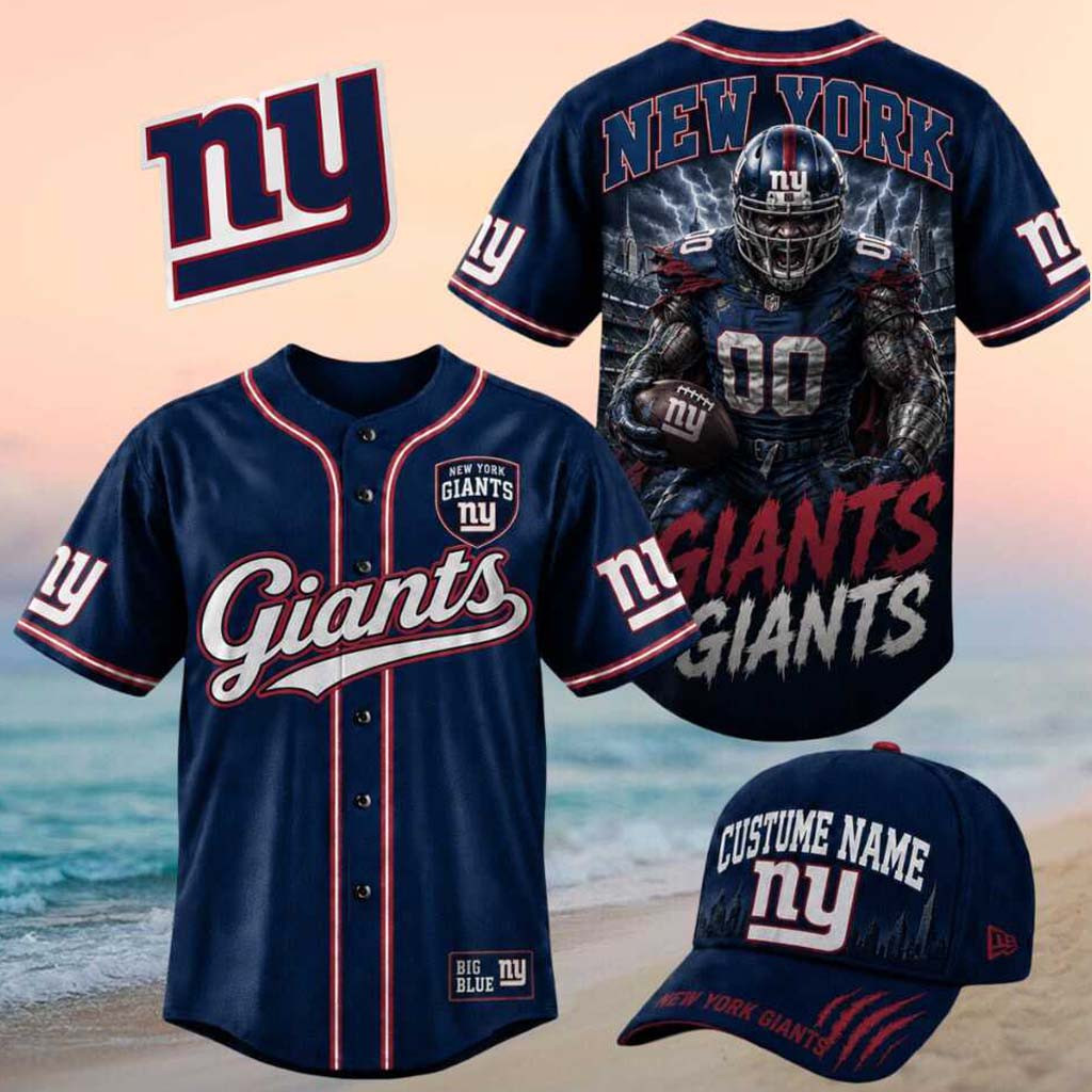 New York Giants Muscle Cyborg Player Football Baseball Jersey New York Football Merch New York Giants Muscle Cyborg Player Football Baseball Jersey New York Football Merch