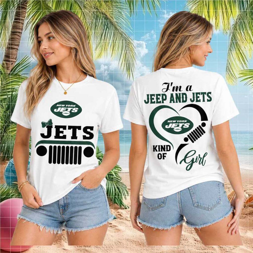 New York Jets Jeep Heartbeat T-Shirt Im A Kind Of Girl Shirt Jets Merch Football Fan Gifts - Kdjoy