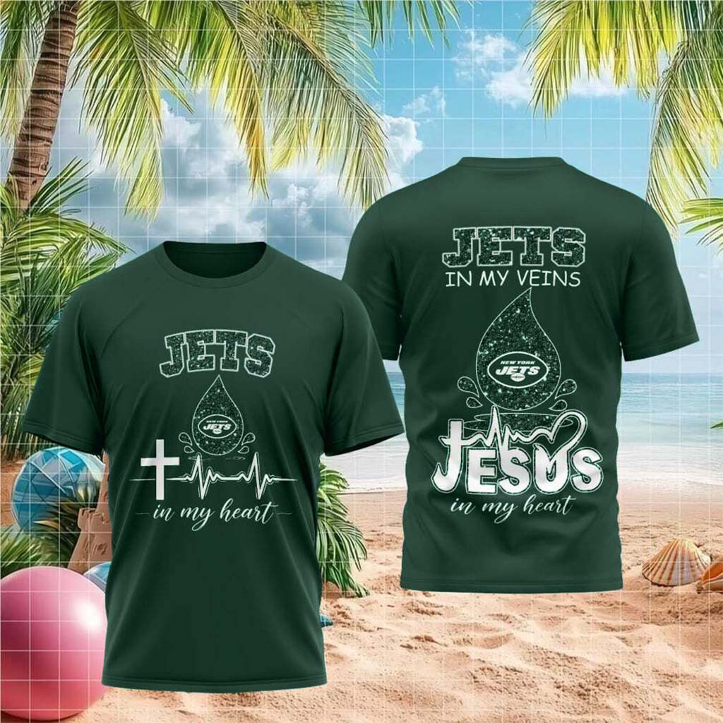 New York Jets Jesus In My Heart Cross Shirt NY Jets Merch Christian Apparel Football Fan Gear - Kdjoy New York Jets Jesus In My Heart Cross Shirt NY Jets Merch Christian Apparel Football Fan Gear - Kdjoy