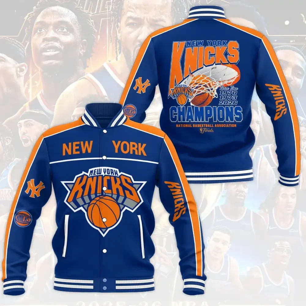 New York Knicks 2026 Finals Champions Varsity Jacket NY Knicks Merch Basketball Fan Apparel - Kdjoy