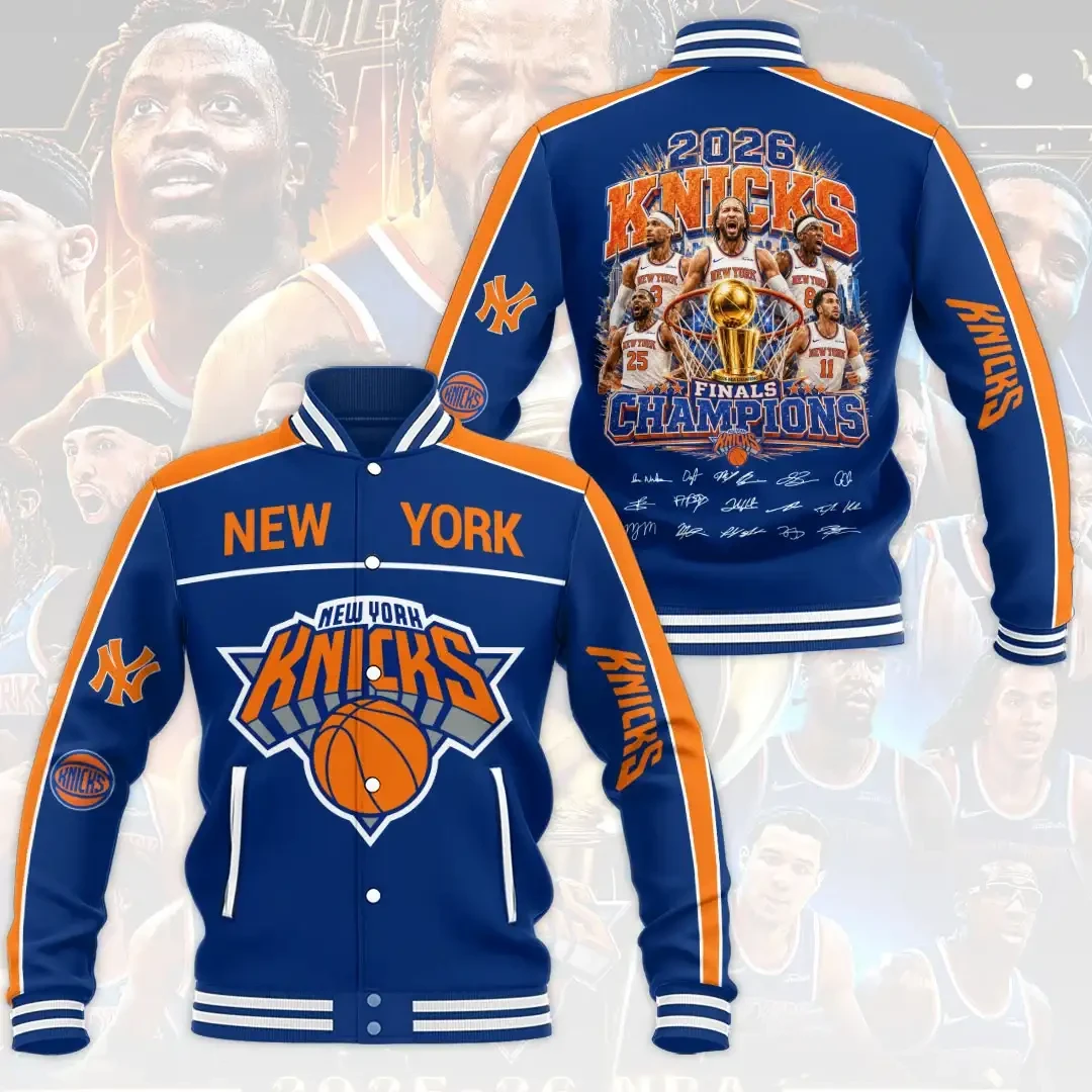 New York Knicks Merch 2026 Finals Champions Signed Varsity Jacket Present For Basketball Fans - Kdjoy