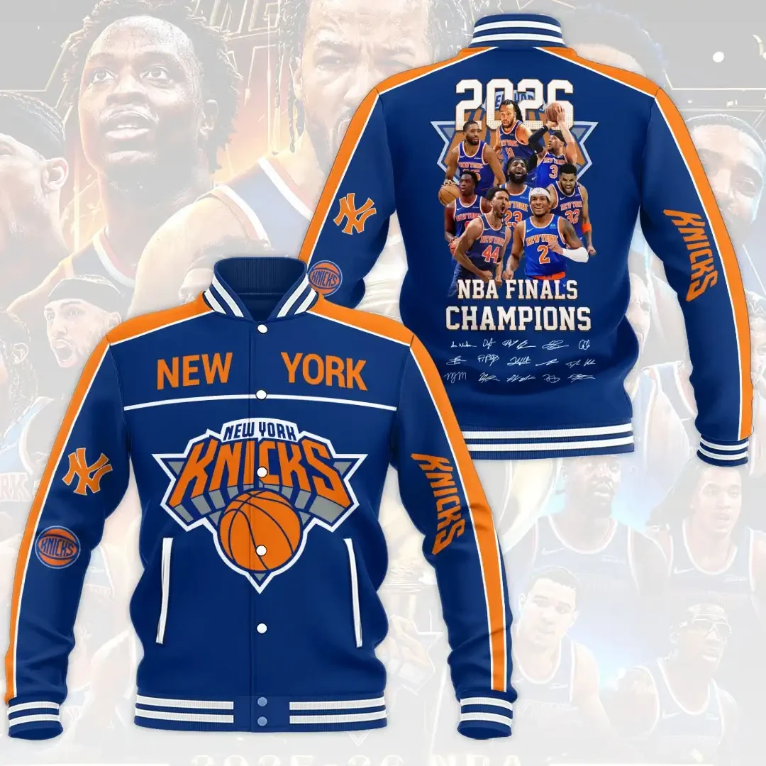 New York Knicks Merch 2026 Finals Champions Varsity Jacket Gifts For Basketball Fans - Kdjoy