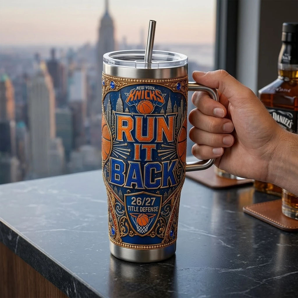 New York Knicks Run It Back Title Defense Tumbler NY Knicks Champions Merch Basketball Fan Gear - Kdjoy New York Knicks Run It Back Title Defense Tumbler NY Knicks Champions Merch Basketball Fan Gear - Kdjoy