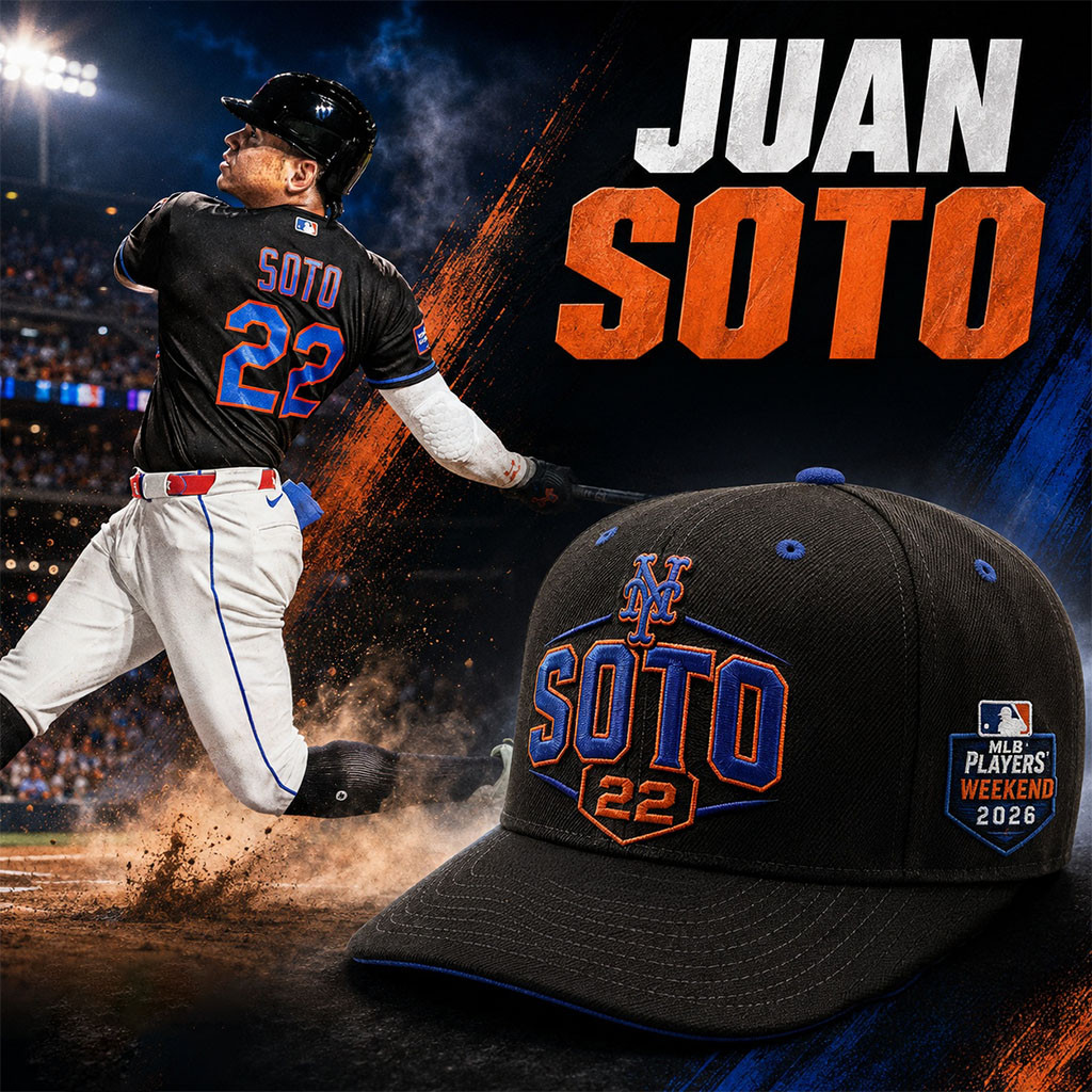 New York Mets Juan Soto Players Weekend 2026 Embroidered Hat NY Mets Merch Baseball Fan Gifts - Kdjoy