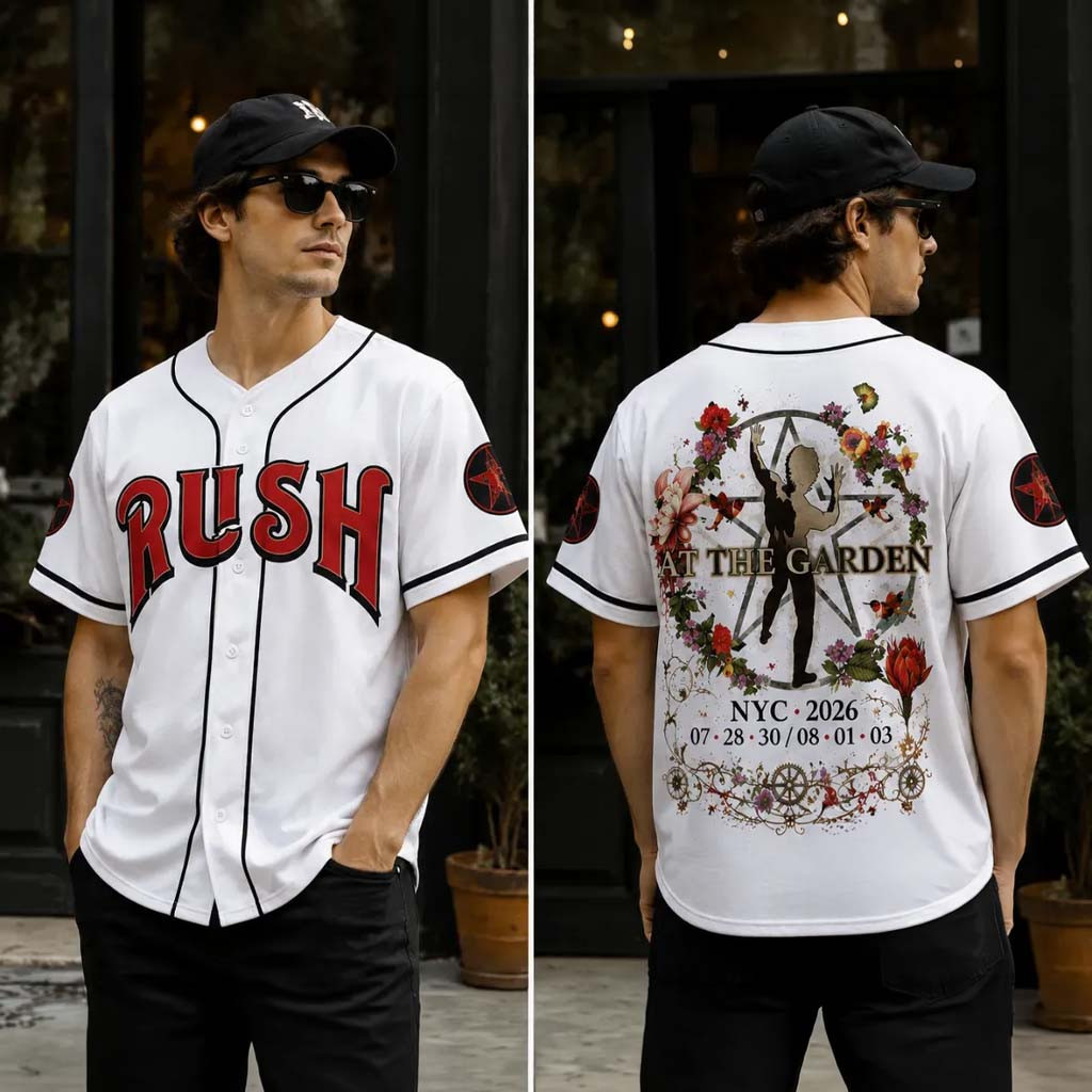 New York RUSH Fifty Something Tour 2026 Baseball Jersey At The Garden RUSH Band Merch - Kdjoy
