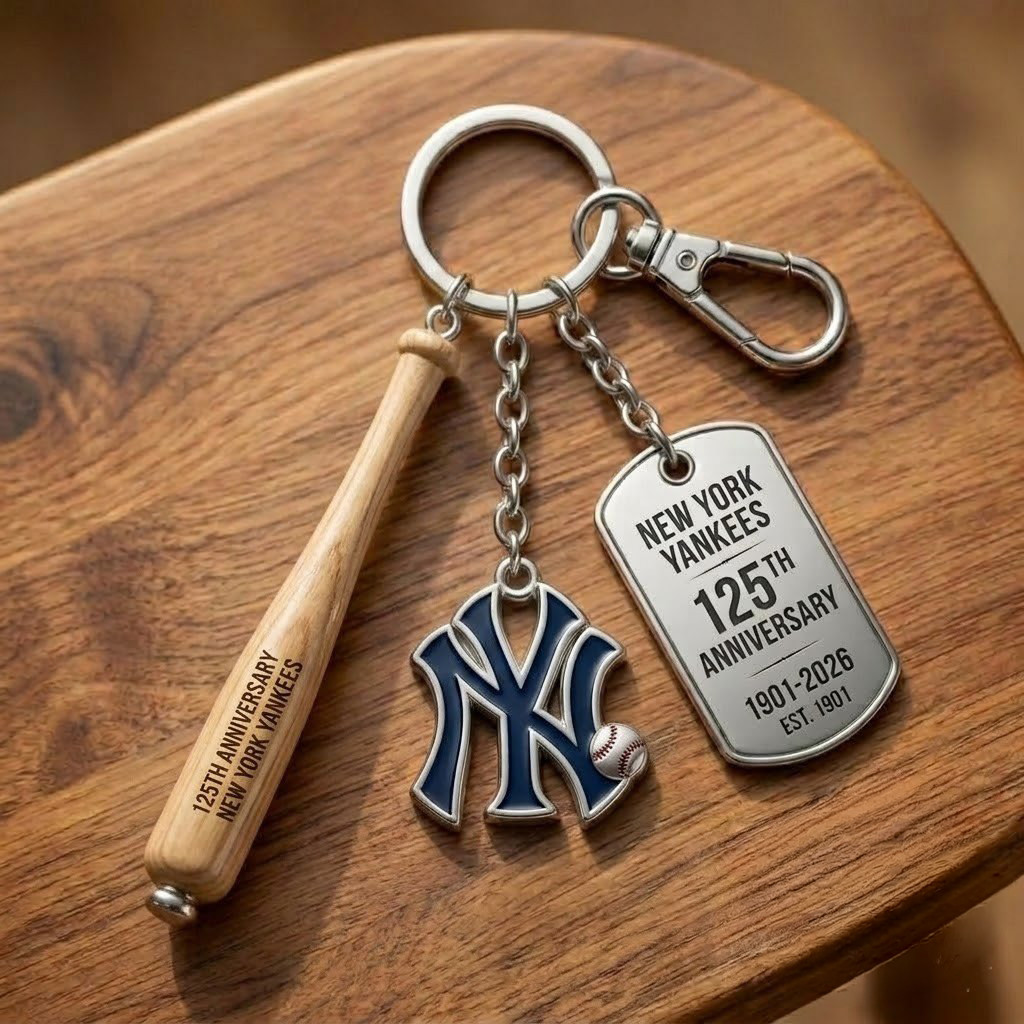 New York Yankees 125th Anniversary 1901-2026 Keychain Yankees Merch Baseball Enthusiast Gifts - Kdjoy New York Yankees 125th Anniversary 1901-2026 Keychain Yankees Merch Baseball Enthusiast Gifts - Kdjoy