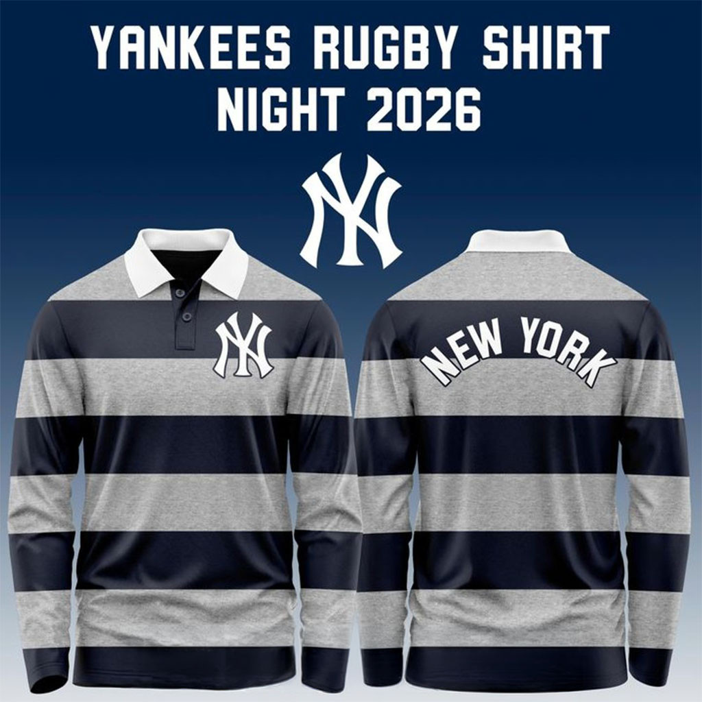 New York Yankees 2026 Rugby Night Long Sleeve Polo Shirt NY Yankees Merch Gift For Fans - Kdjoy