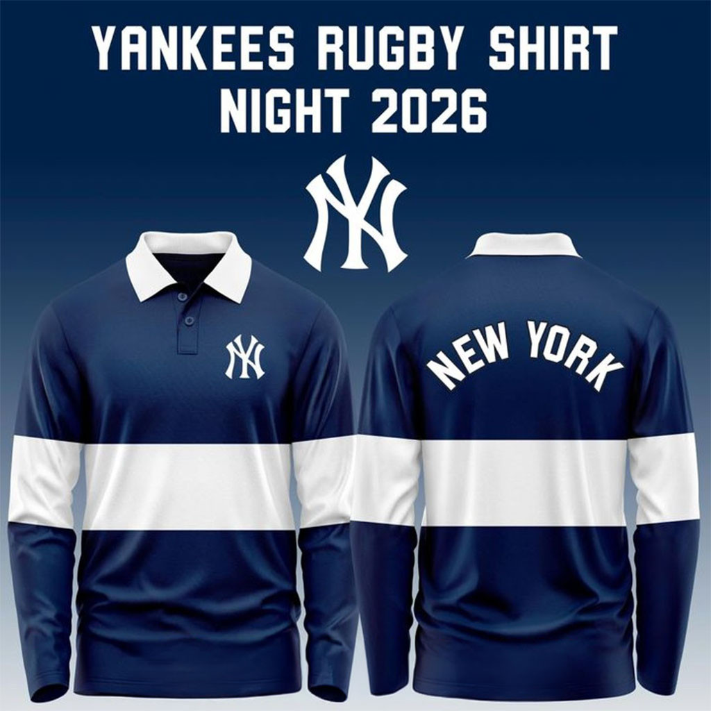 New York Yankees 2026 Rugby Night Navy White Long Sleeve Polo Shirt NY Yankees Merch Best Gifts - Kdjoy New York Yankees 2026 Rugby Night Navy White Long Sleeve Polo Shirt NY Yankees Merch Best Gifts - Kdjoy