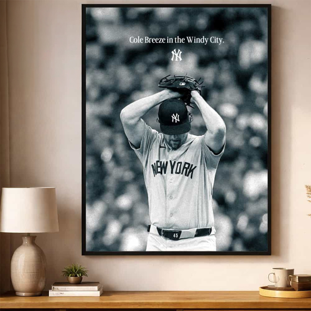 New York Yankees Cole Breeze In The Windy City Poster NY Yankees Merch Gifts For Baseball Fans - Kdjoy