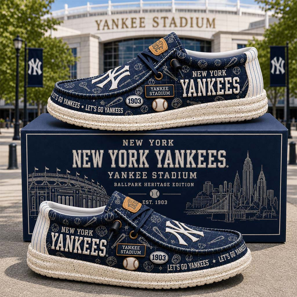 New York Yankees Merch 2026 Let's Go Yankees Shoes Gifts For Baseball Lovers - Kdjoy