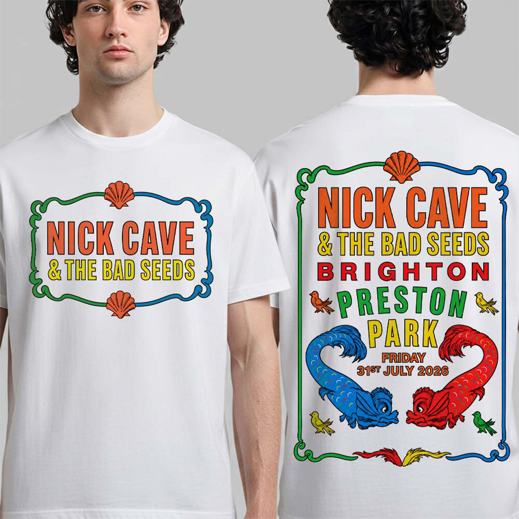 Nick Cave And The Bad Seeds Merch Brighton Preston Park 2026 Event T-Shirt Birthday Gift - Kdjoy Nick Cave And The Bad Seeds Merch Brighton Preston Park 2026 Event T-Shirt Birthday Gift - Kdjoy