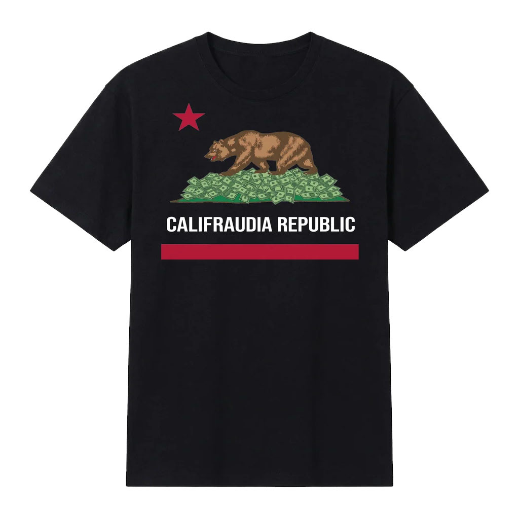 Nick Shirley Merch 2026 Califraudia Republic T-Shirt Black Parody Shirt Present For Brothers - Kdjoy