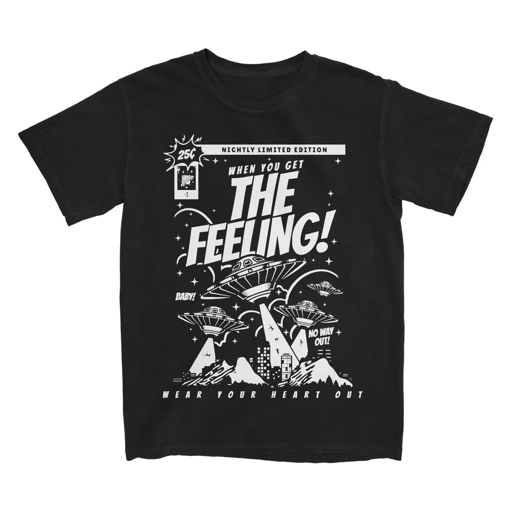 Nightly Merch 2026 The Feeling T-Shirt Black Wear Your Heart Out Shirt Gift For Band Fans - Kdjoy Nightly Merch 2026 The Feeling T-Shirt Black Wear Your Heart Out Shirt Gift For Band Fans - Kdjoy