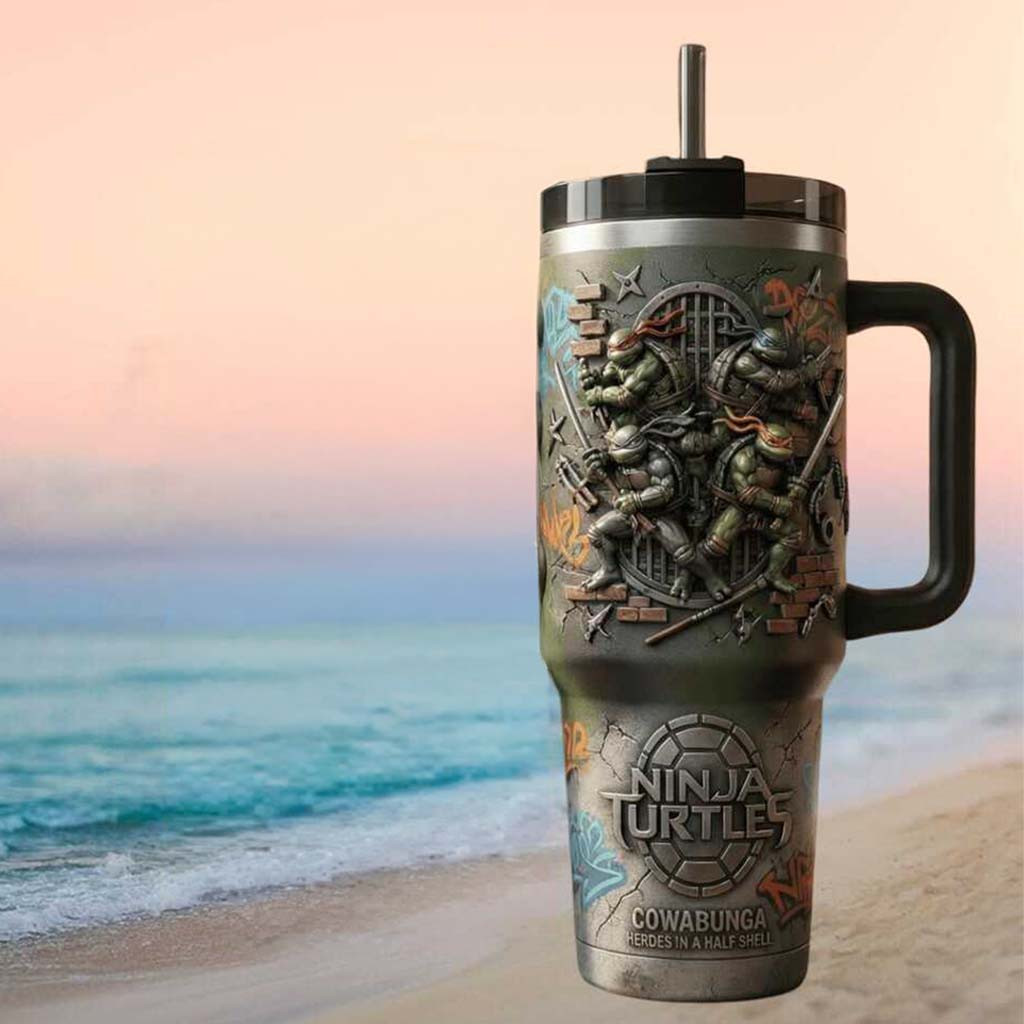 Ninja Turtles Cowabunga Urban Comic Pizza Lover Tumbler Teenage Mutant Ninja Turtles Merch - Kdjoy