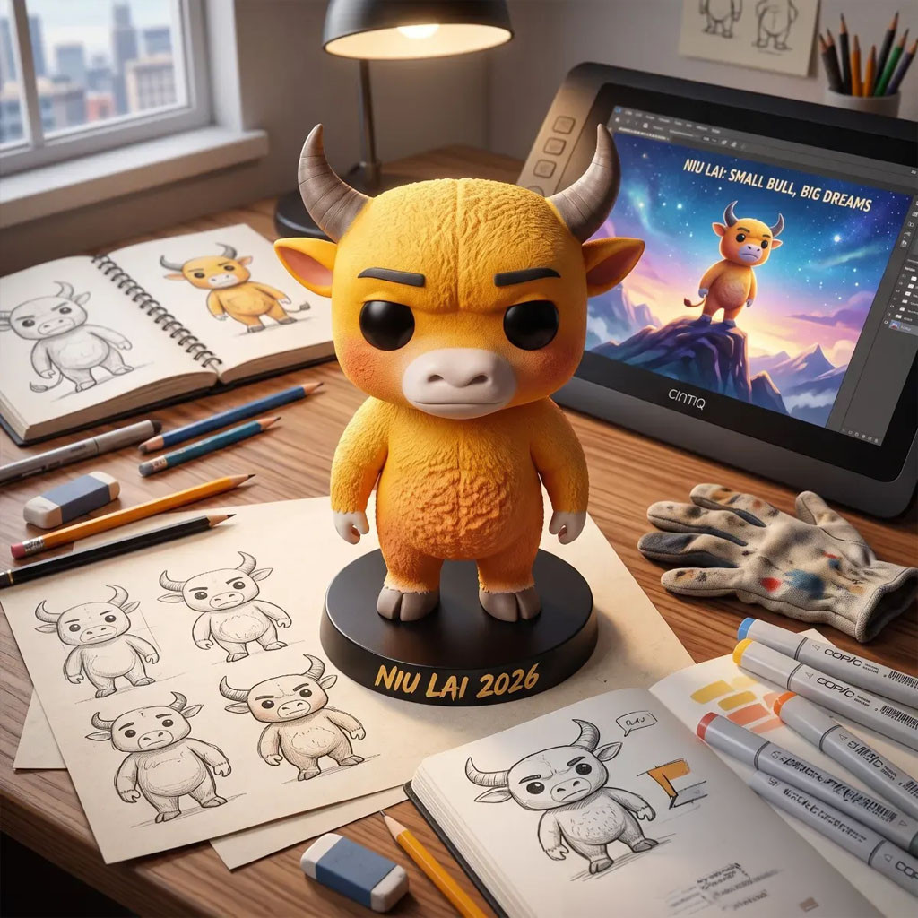 Niu Lai 2026 Small Bull Big Dreams Worse Than AI Viral Chinese Animated Movie Meme Funko Pop - Kdjoy
