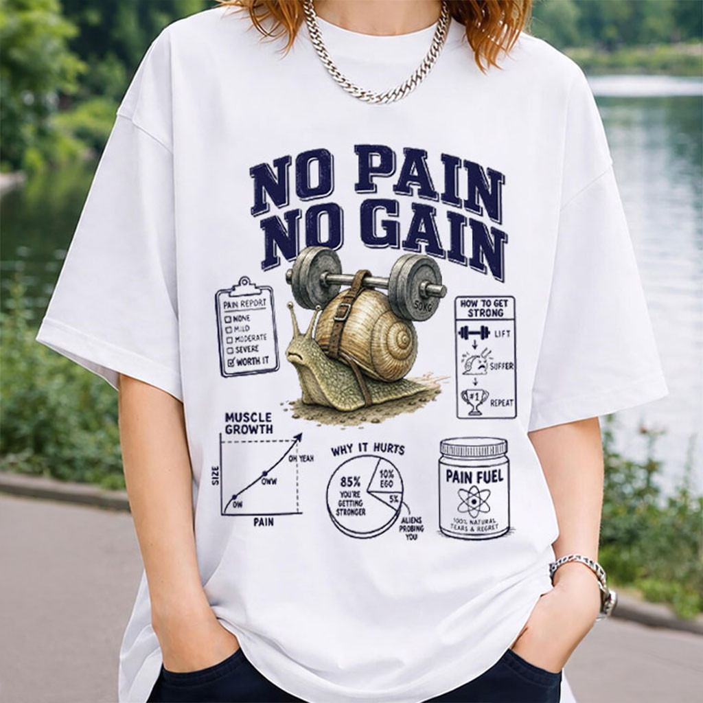 No Pain No Gain Shirt Funny Sports And Fitness Sarcastic T-Shirt Gifts For Gymers - Kdjoy