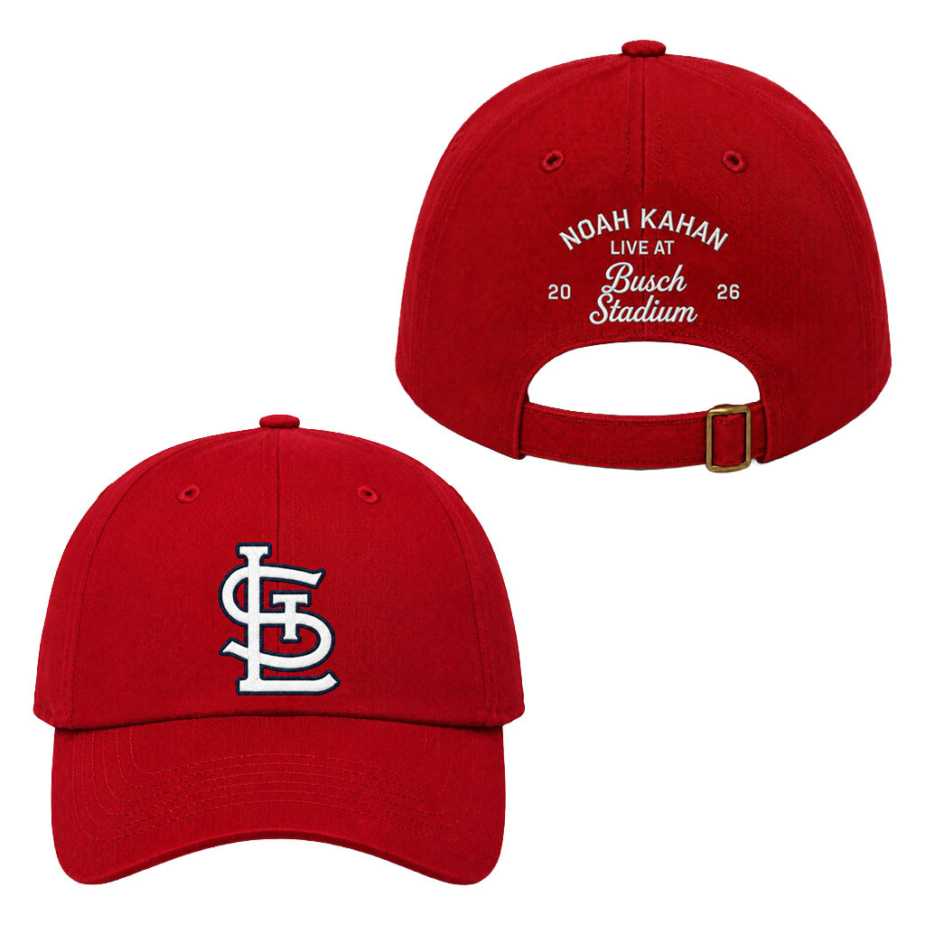 Noah Kahan Merch 2026 NK Cardinals Busch Stadium Hat Embroidered Great Divide Tour Merch Red - Kdjoy Noah Kahan Merch 2026 NK Cardinals Busch Stadium Hat Embroidered Great Divide Tour Merch Red - Kdjoy