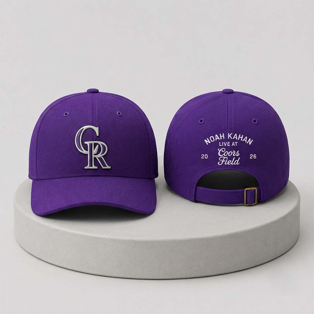 Noah Kahan x Colorado Rockies Live At Coors Field 2026 Hat Embroidered Noah Kahan Merch - Kdjoy Noah Kahan x Colorado Rockies Live At Coors Field 2026 Hat Embroidered Noah Kahan Merch - Kdjoy