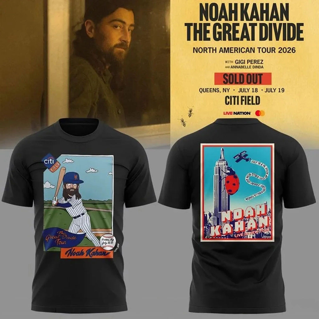 Noah Kahan X New York Mets Merch NK The Great Divide Tour 2026 T-Shirt Gift For Music Fans - Kdjoy Noah Kahan X New York Mets Merch NK The Great Divide Tour 2026 T-Shirt Gift For Music Fans - Kdjoy