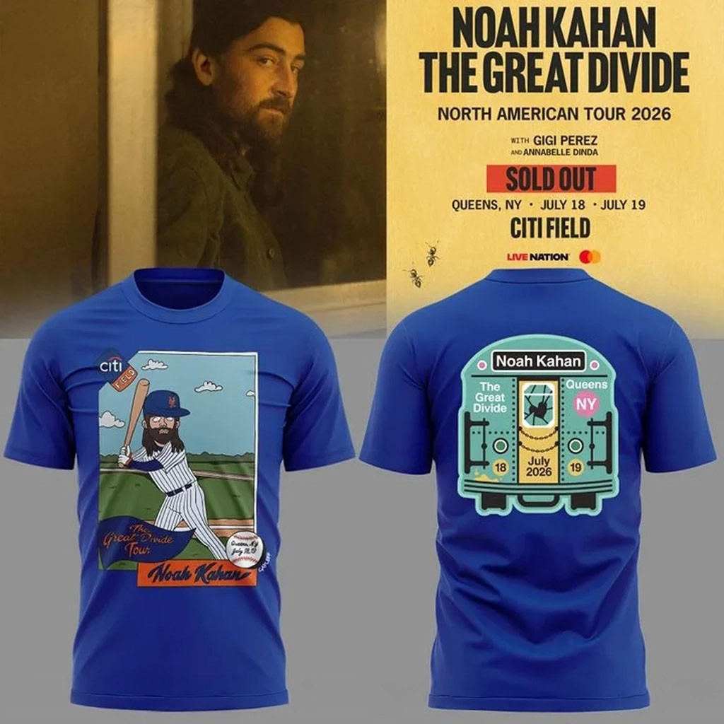 Noah Kahan X New York Mets Merch NK The Great Divide Tour Shirt Gifts For Music Lovers - Kdjoy