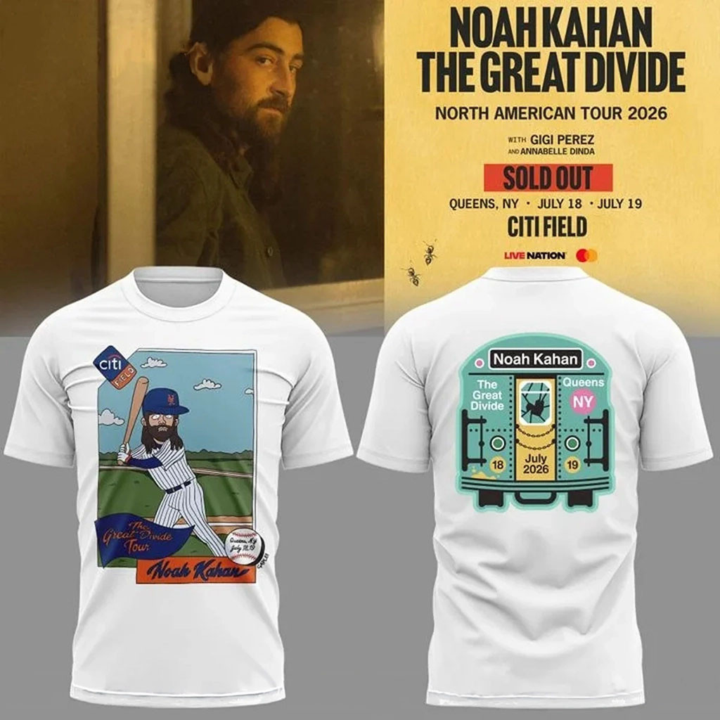 Noah Kahan X New York Mets The Great Divide Tour 2026 T-Shirt NY Mets Merch Gifts For Fan - Kdjoy Noah Kahan X New York Mets The Great Divide Tour 2026 T-Shirt NY Mets Merch Gifts For Fan - Kdjoy