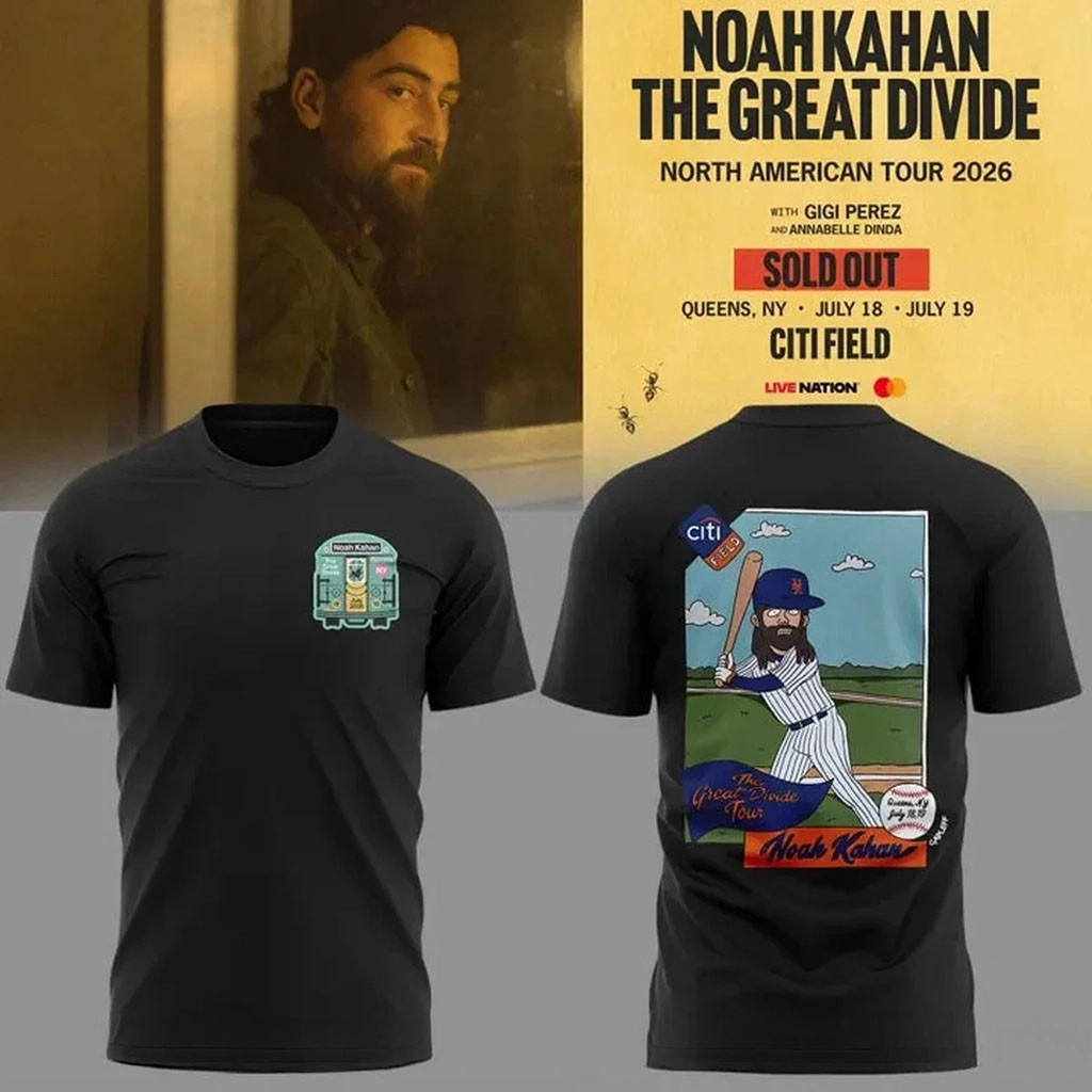 Noah Kahan X New York Mets X The Great Divide Tour Shirt Noah Kahan Concert Merch Fan Gifts - Kdjoy