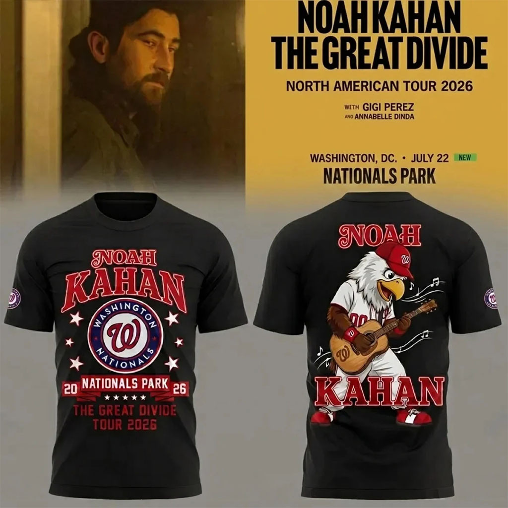 Noah Kahan x Washington Nationals The Great Divide Tour 2026 Shirt Noah Kahan Merch Black - Kdjoy Noah Kahan x Washington Nationals The Great Divide Tour 2026 Shirt Noah Kahan Merch Black - Kdjoy